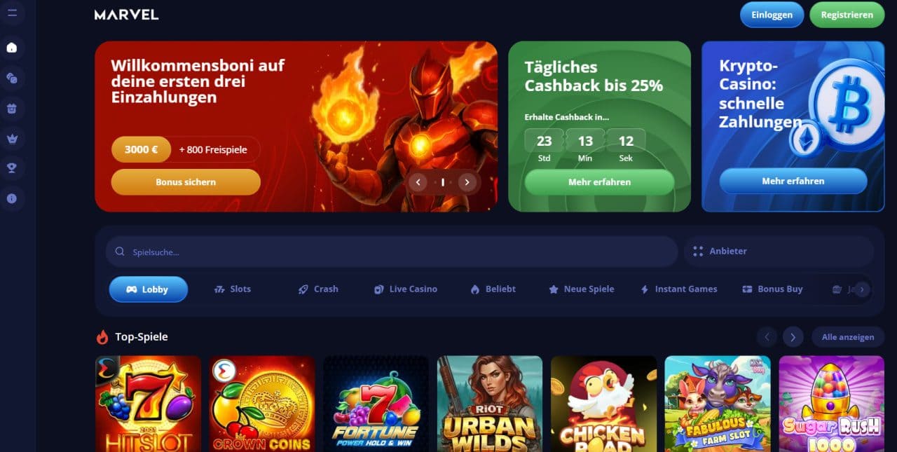 Marvel Casino: Superhelden-Slots & 15 € gratis Bonus