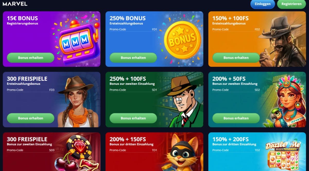 Marvel Casino Boni – Welcome bis 1.000 € + Free Spins image 2